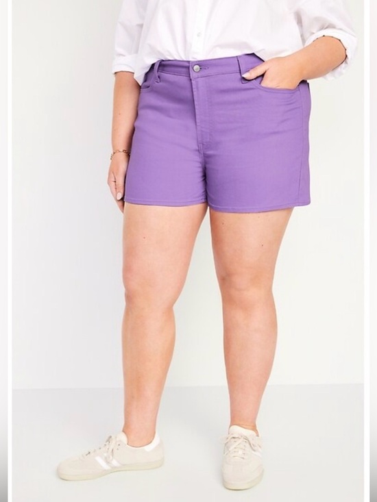 Old Navy Plus Size Purple Lilac High-Rise Stretch Shorts 20 Inseam 3” - Picture 5 of 7
